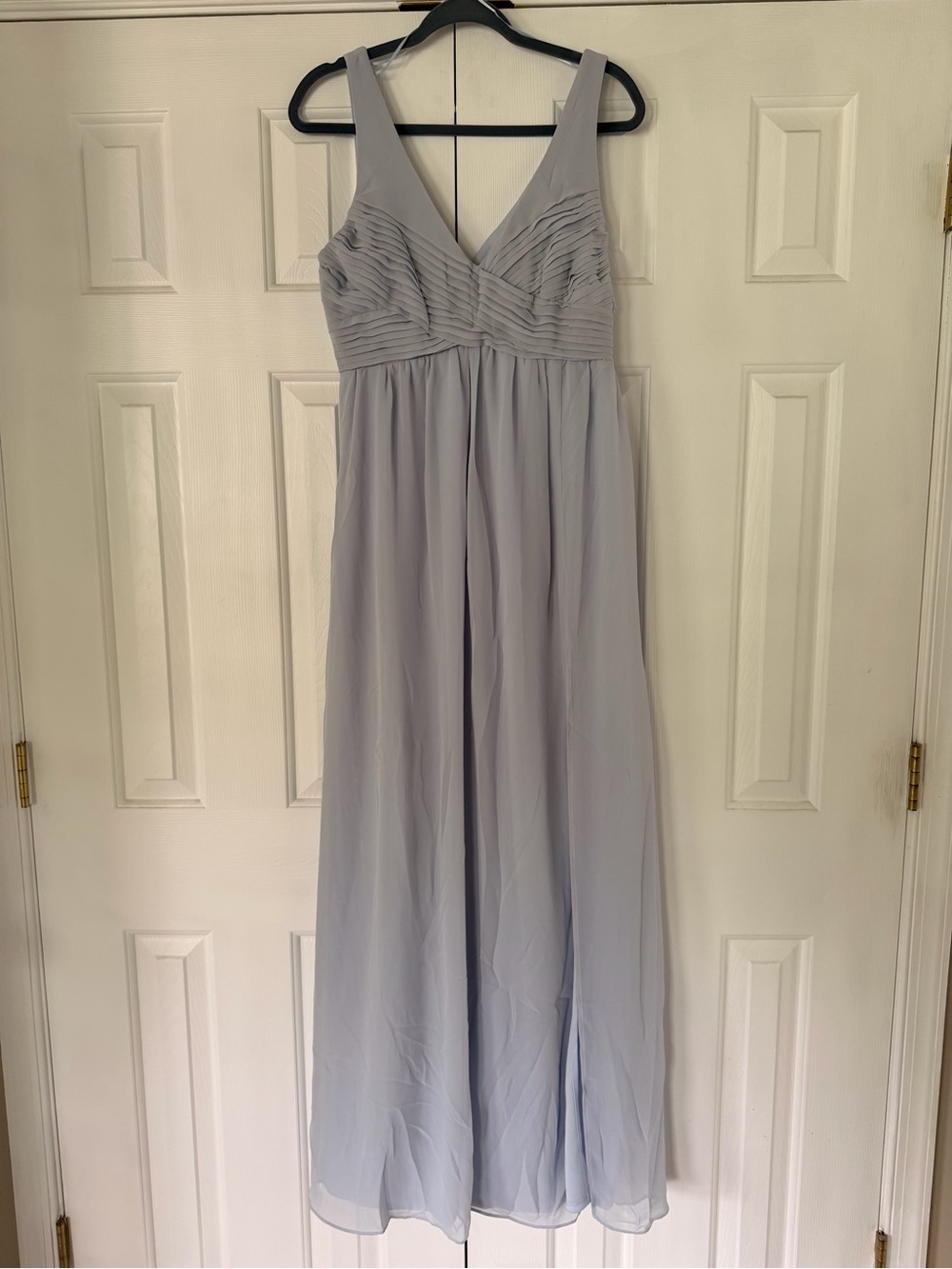 Chiffon Bridesmaid Dress - Ice Blue; Laurie Dress (Birdy Grey)